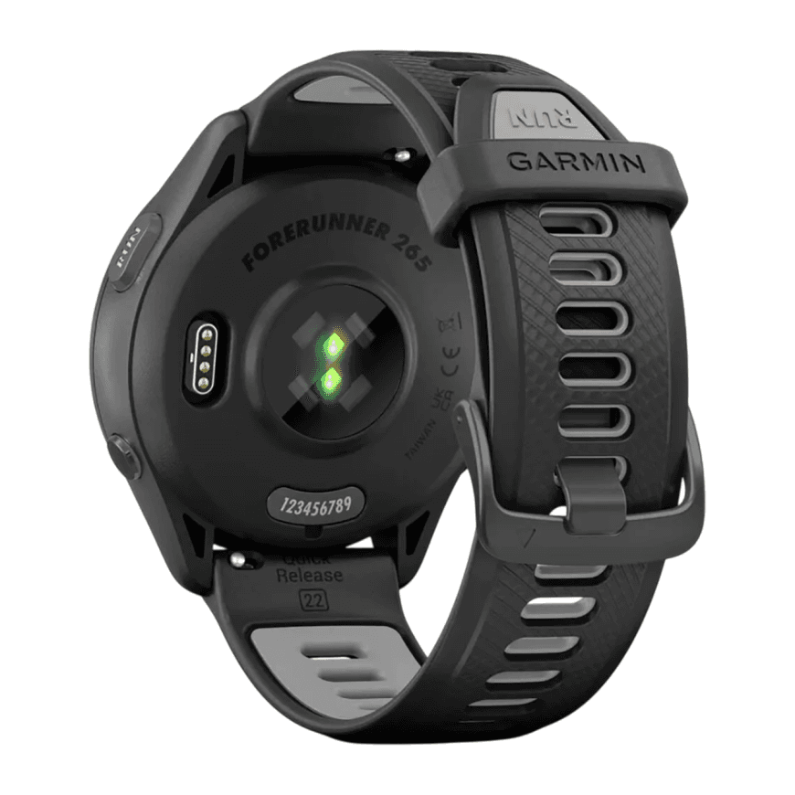 Спортивные часы Garmin Forerunner 265, 46 мм, силиконовый ремешок цвета чёрный/«серая пудра» — фото 6