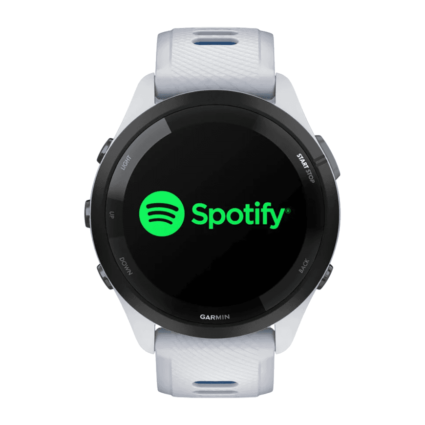 Спортивные часы Garmin Forerunner 265, 46 мм, силиконовый ремешок цвета «Уайтстоун»/«морской прилив» — фото 2