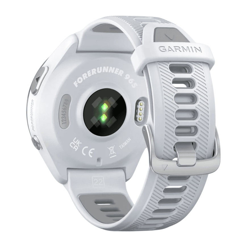 Спортивные часы Garmin Forerunner 965, силиконовый ремешок цвета «Уайтстоун»/«серая пудра» — фото 6