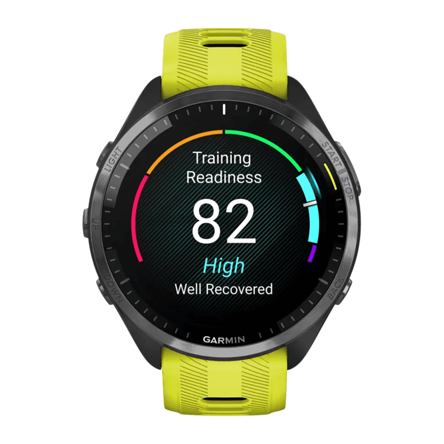 Спортивные часы Garmin Forerunner 965, силиконовый ремешок цвета чёрный/«электрический жёлтый» — фото 5