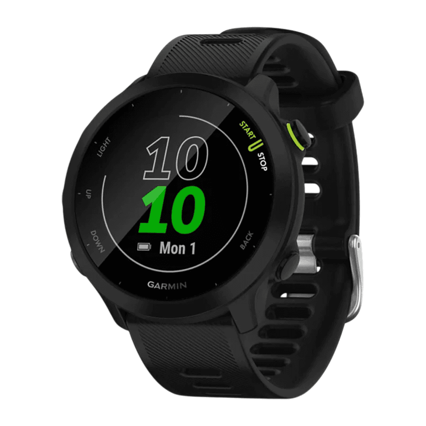 Спортивные часы Garmin Forerunner 55, чёрный силиконовый ремешок — фото 3