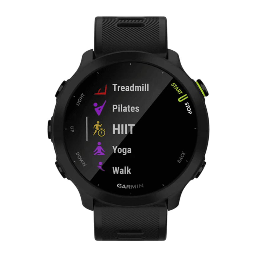 Спортивные часы Garmin Forerunner 55, чёрный силиконовый ремешок — фото 2