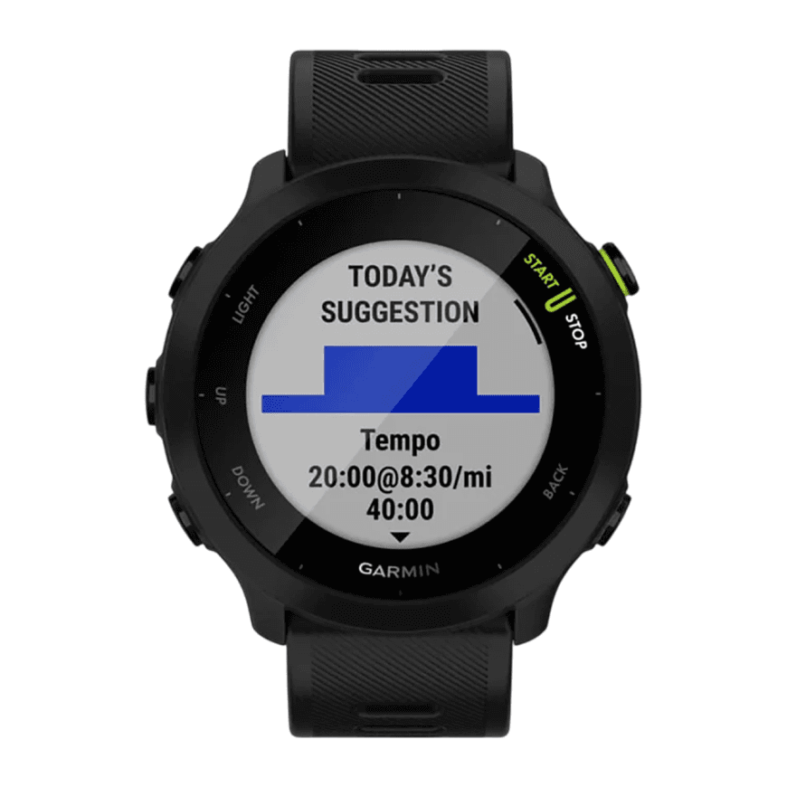 Спортивные часы Garmin Forerunner 55, чёрный силиконовый ремешок — фото 4