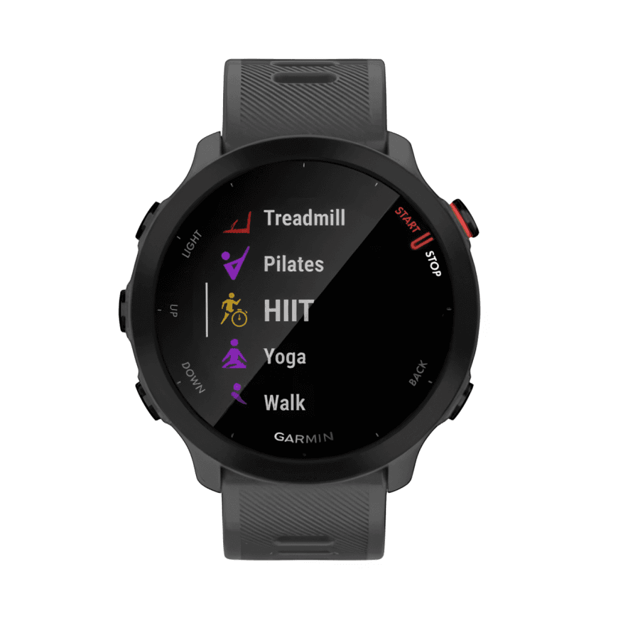 Спортивные часы Garmin Forerunner 55, «скальный серый» силиконовый ремешок — фото 2