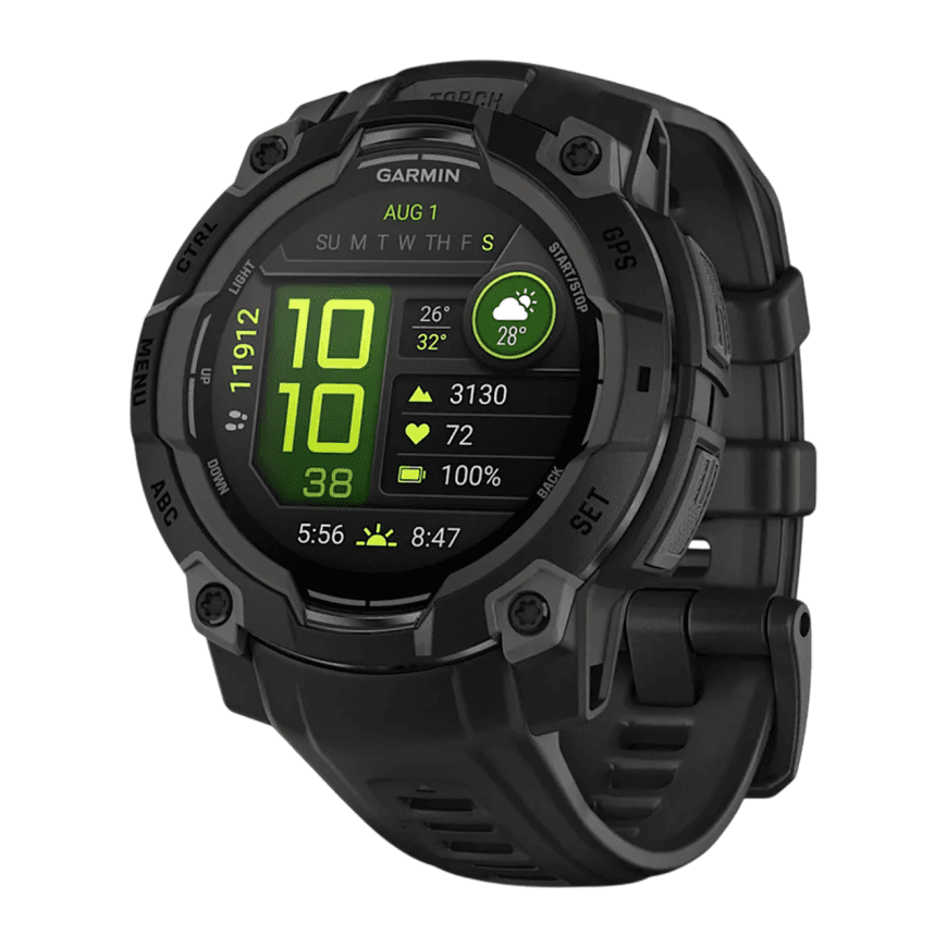 Спортивные часы Garmin Instinct 3, 45 мм, AMOLED, чёрный силиконовый ремешок — фото 3