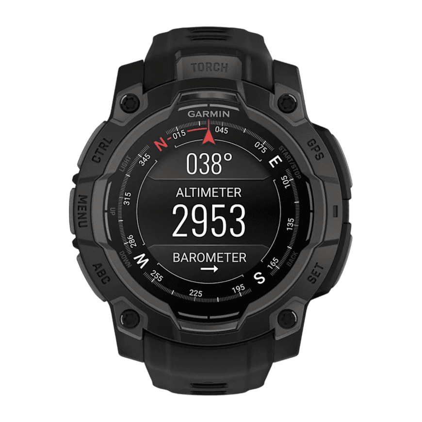 Спортивные часы Garmin Instinct 3, 45 мм, AMOLED, чёрный силиконовый ремешок — фото 2
