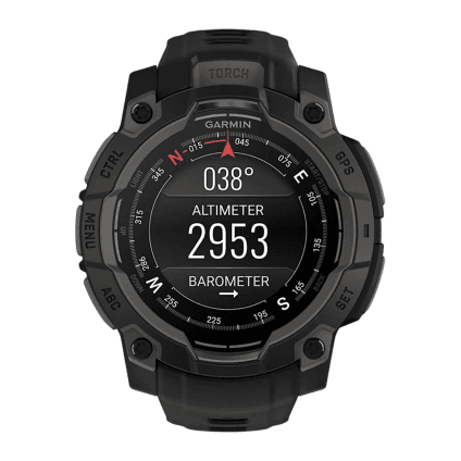 Спортивные часы Garmin Instinct 3, 45 мм, AMOLED, чёрный силиконовый ремешок