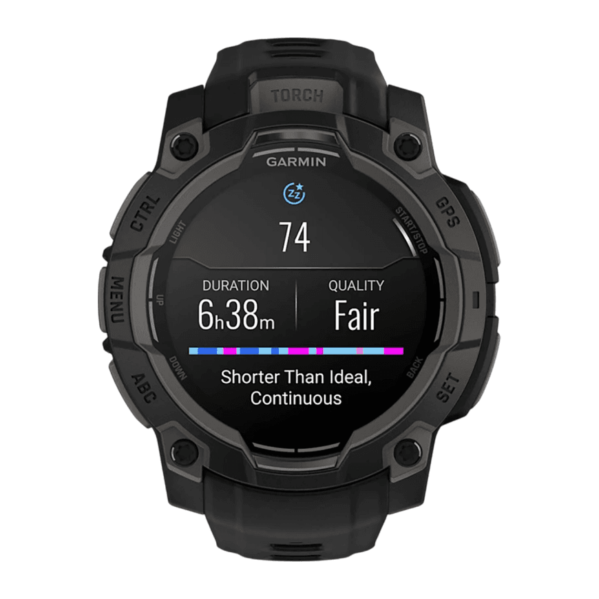 Спортивные часы Garmin Instinct 3, 45 мм, AMOLED, чёрный силиконовый ремешок — фото 5