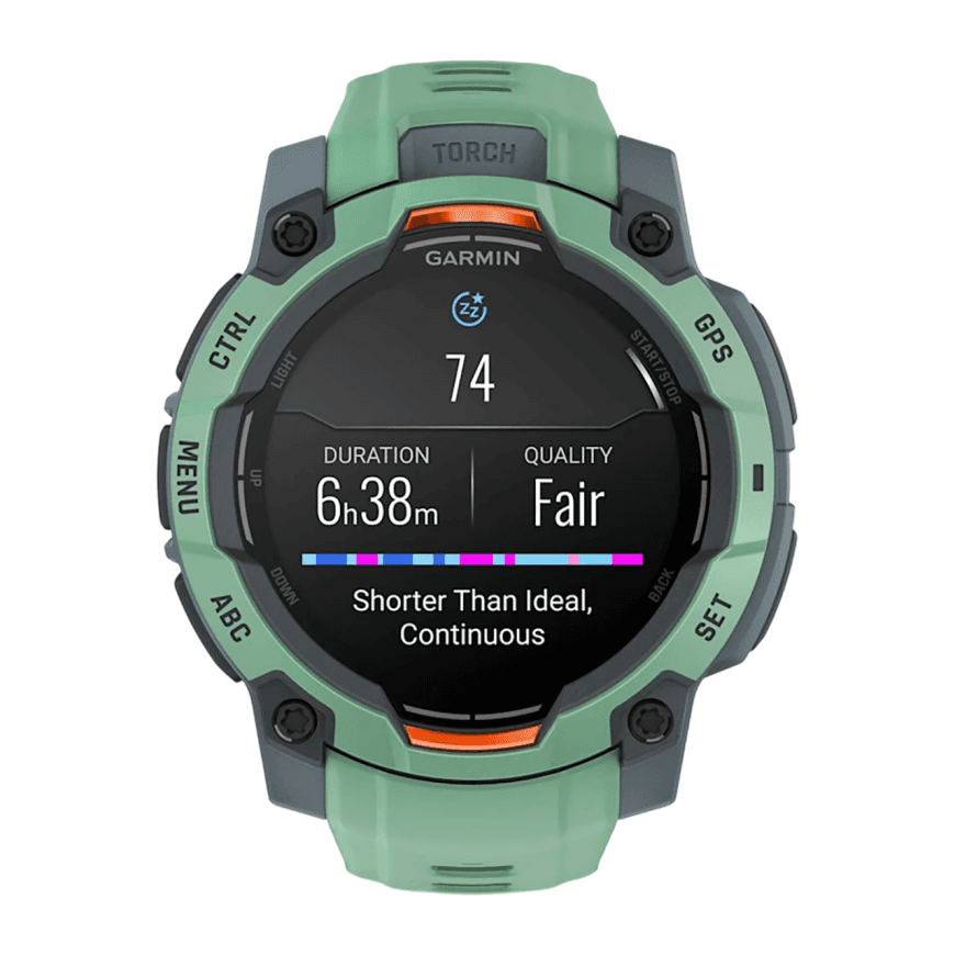 Спортивные часы Garmin Instinct 3, 45 мм, AMOLED, силиконовый ремешок цвета «южные тропики» — фото 6