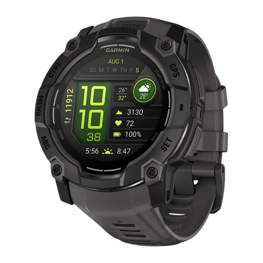 Спортивные часы Garmin Instinct 3, 50 мм, AMOLED, силиконовый ремешок угольного цвета — фото 3