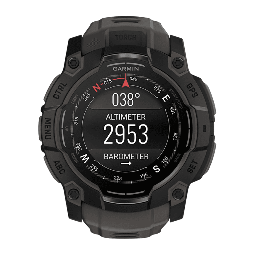 Спортивные часы Garmin Instinct 3, 50 мм, AMOLED, силиконовый ремешок угольного цвета — фото 5