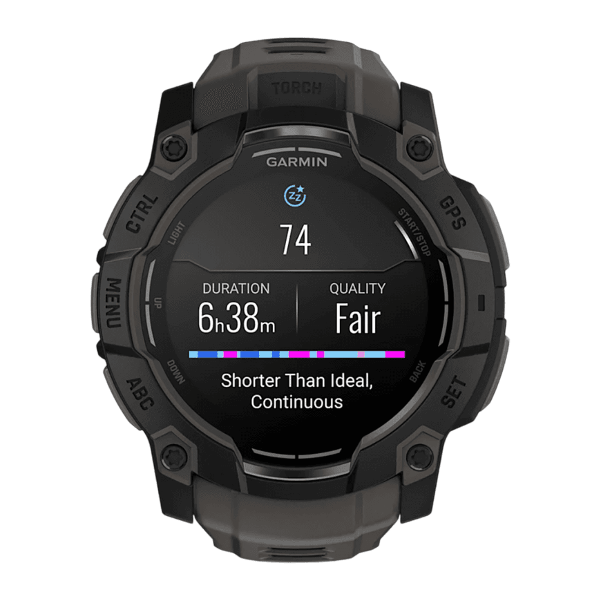 Спортивные часы Garmin Instinct 3, 50 мм, AMOLED, силиконовый ремешок угольного цвета — фото 2