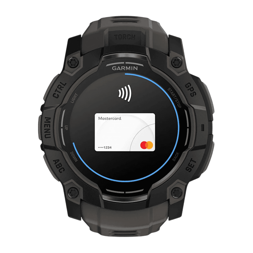 Спортивные часы Garmin Instinct 3, 50 мм, AMOLED, силиконовый ремешок угольного цвета — фото 4