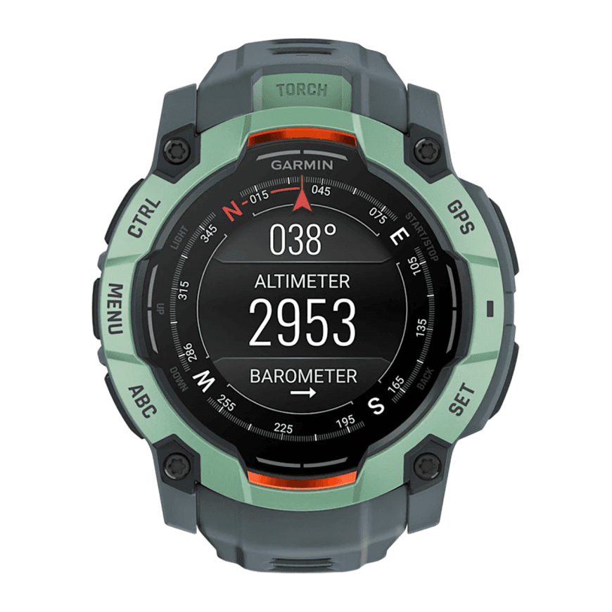 Спортивные часы Garmin Instinct 3, 50 мм, AMOLED, силиконовый ремешок сумеречного цвета — фото 2