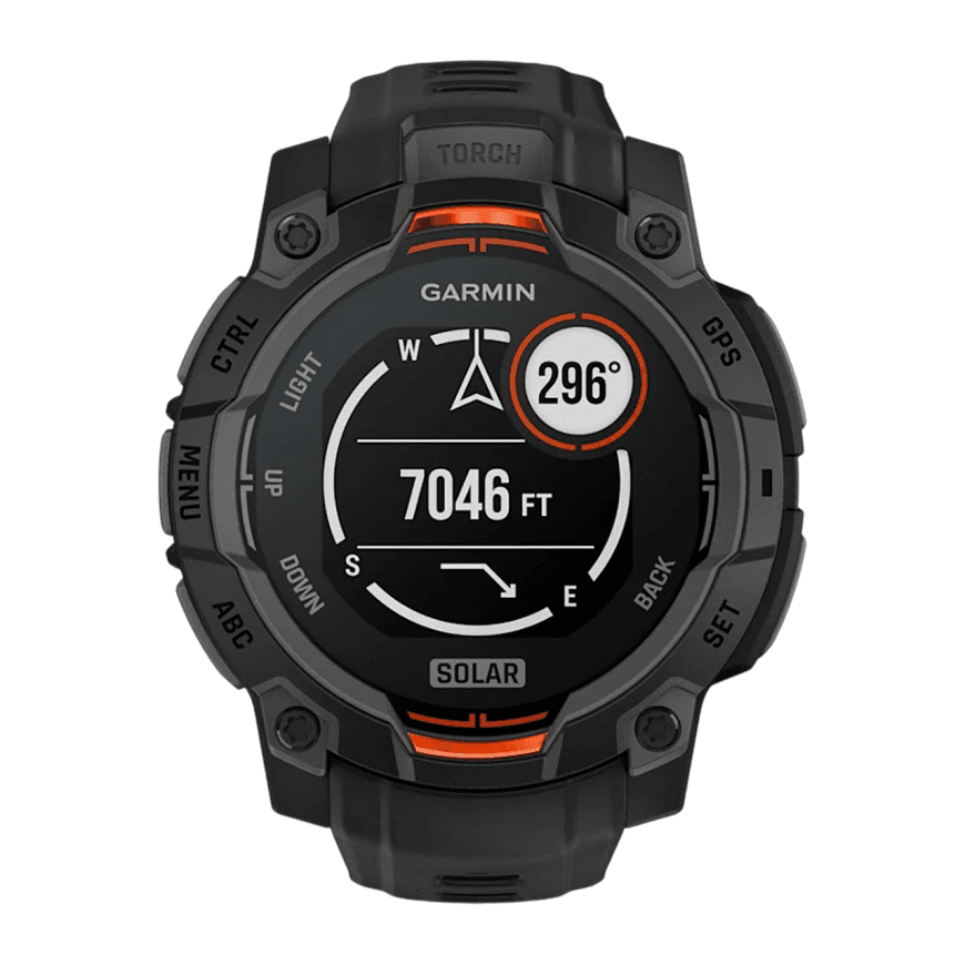 Спортивные часы Garmin Instinct 3, 45 мм, Solar, чёрный силиконовый ремешок — фото 6