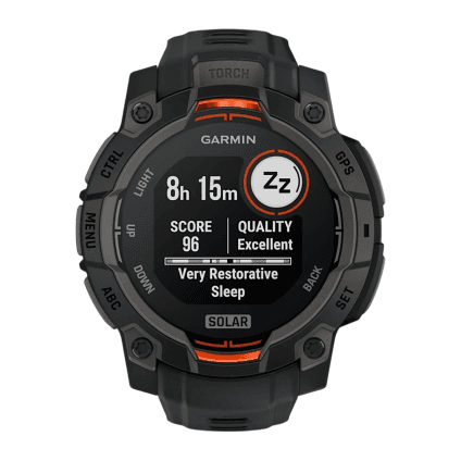 Спортивные часы Garmin Instinct 3, 45 мм, Solar, чёрный силиконовый ремешок
