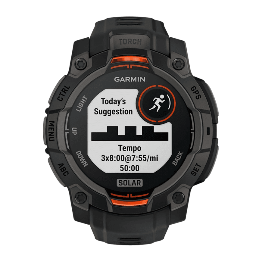 Спортивные часы Garmin Instinct 3, 45 мм, Solar, чёрный силиконовый ремешок — фото 4