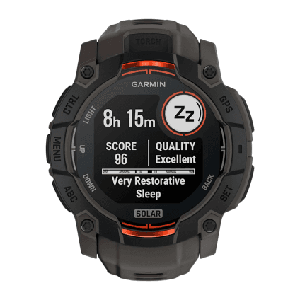 Спортивные часы Garmin Instinct 3, 50 мм, Solar, силиконовый ремешок угольного цвета
