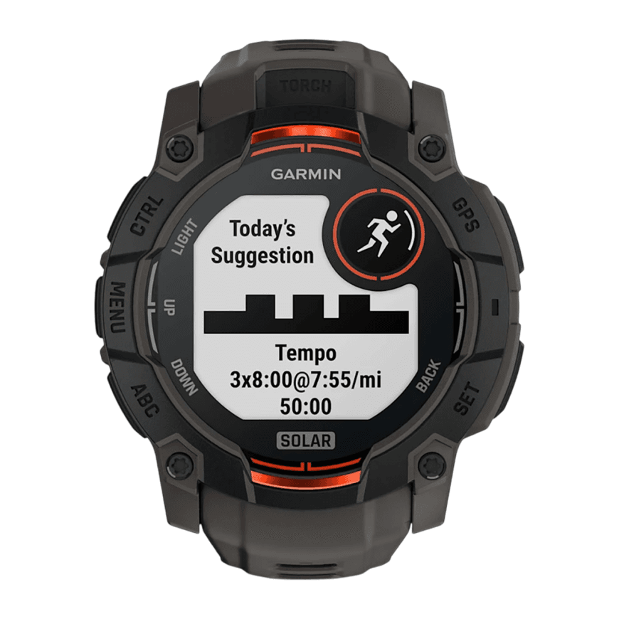 Спортивные часы Garmin Instinct 3, 50 мм, Solar, силиконовый ремешок угольного цвета — фото 4