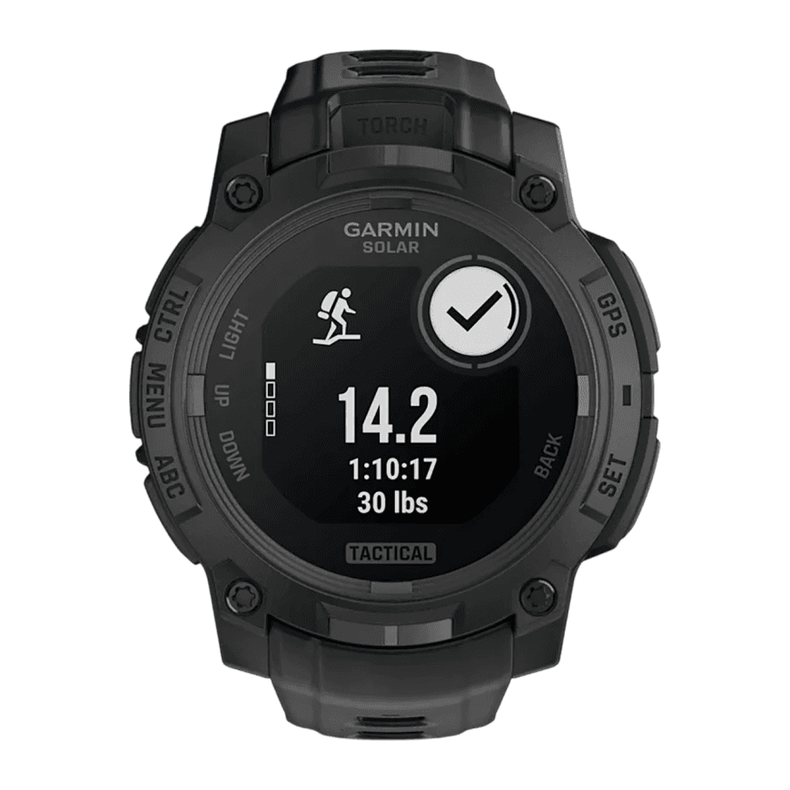 Спортивные часы Garmin Instinct 3, 45 мм, Solar, Tactical Edition, чёрный силиконовый ремешок — фото 2