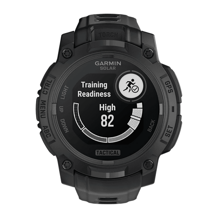 Спортивные часы Garmin Instinct 3, 45 мм, Solar, Tactical Edition, чёрный силиконовый ремешок — фото 6