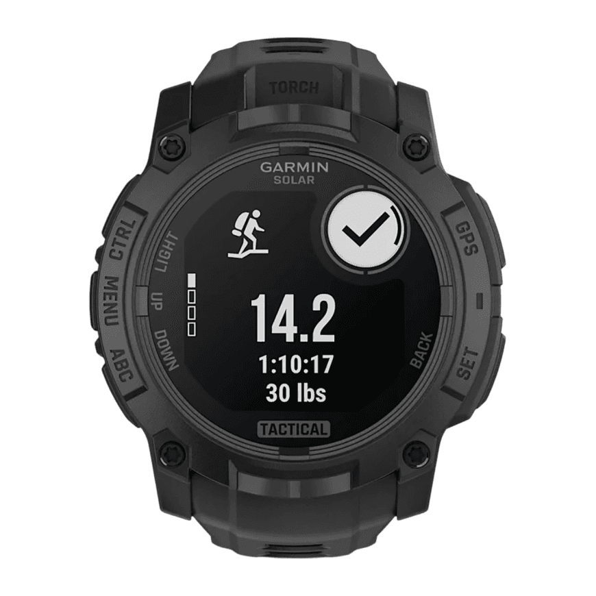Спортивные часы Garmin Instinct 3, 50 мм, Solar, Tactical Edition, чёрный силиконовый ремешок — фото 5