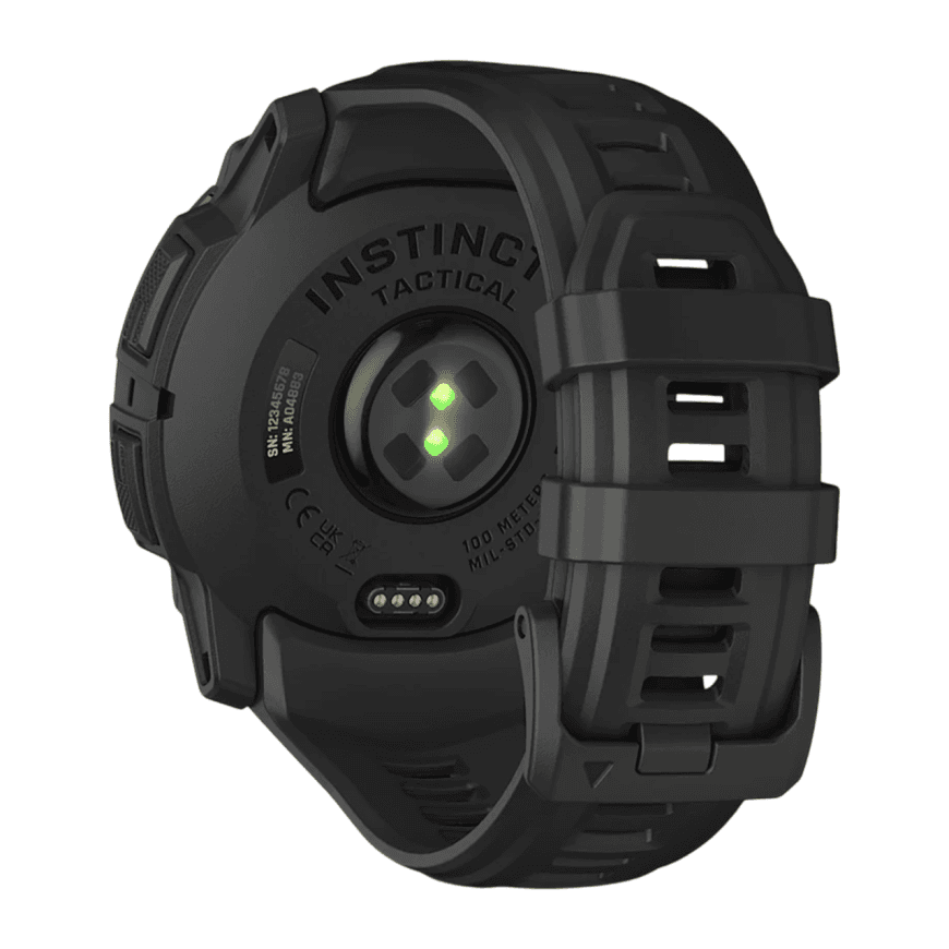 Спортивные часы Garmin Instinct 3, 50 мм, Solar, Tactical Edition, чёрный силиконовый ремешок — фото 4