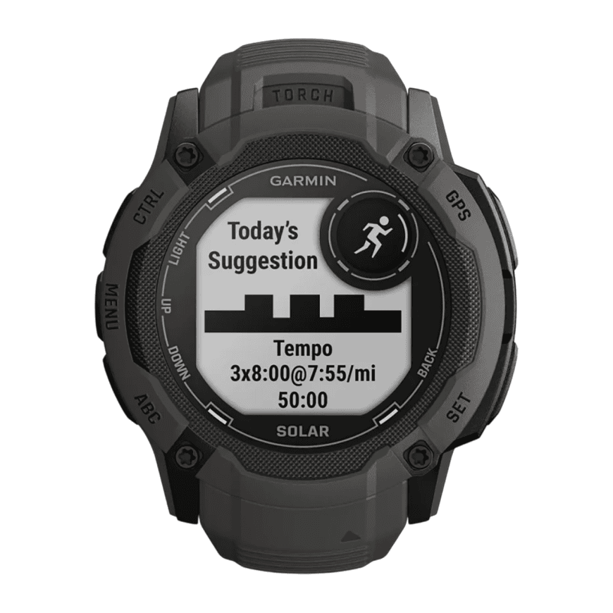 Спортивные часы Garmin Instinct 2X Solar Standard Edition, 50 мм, силиконовый ремешок графитового цвета — фото 5