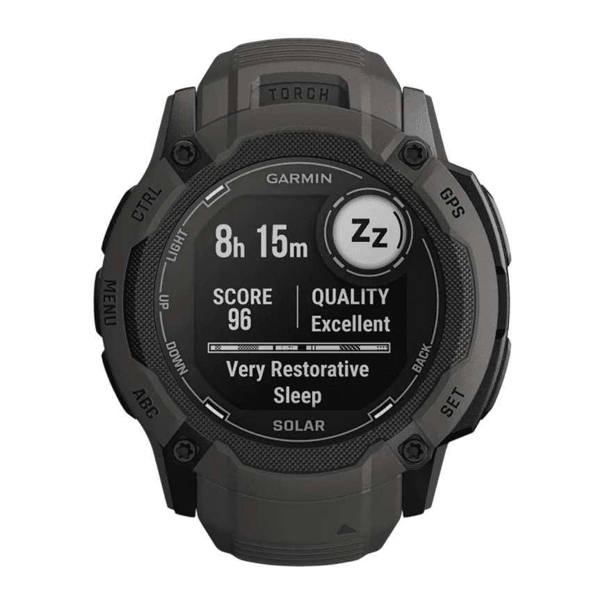 Спортивные часы Garmin Instinct 2X Solar Standard Edition, 50 мм, силиконовый ремешок графитового цвета — фото 2
