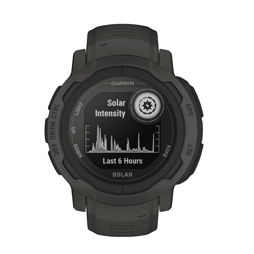 Спортивные часы Garmin Instinct 2 Solar, 45 мм, силиконовый ремешок графитового цвета — фото 6