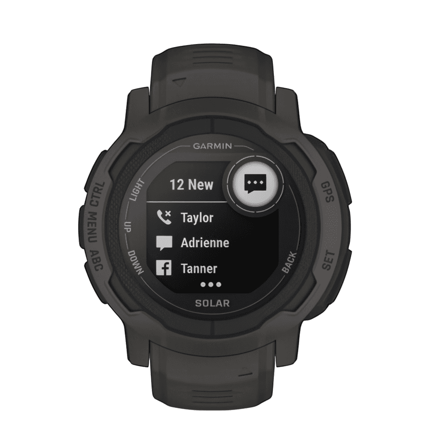Спортивные часы Garmin Instinct 2 Solar, 45 мм, силиконовый ремешок графитового цвета — фото 5