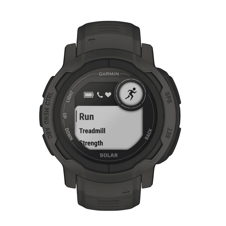 Спортивные часы Garmin Instinct 2 Solar, 45 мм, силиконовый ремешок графитового цвета — фото 2