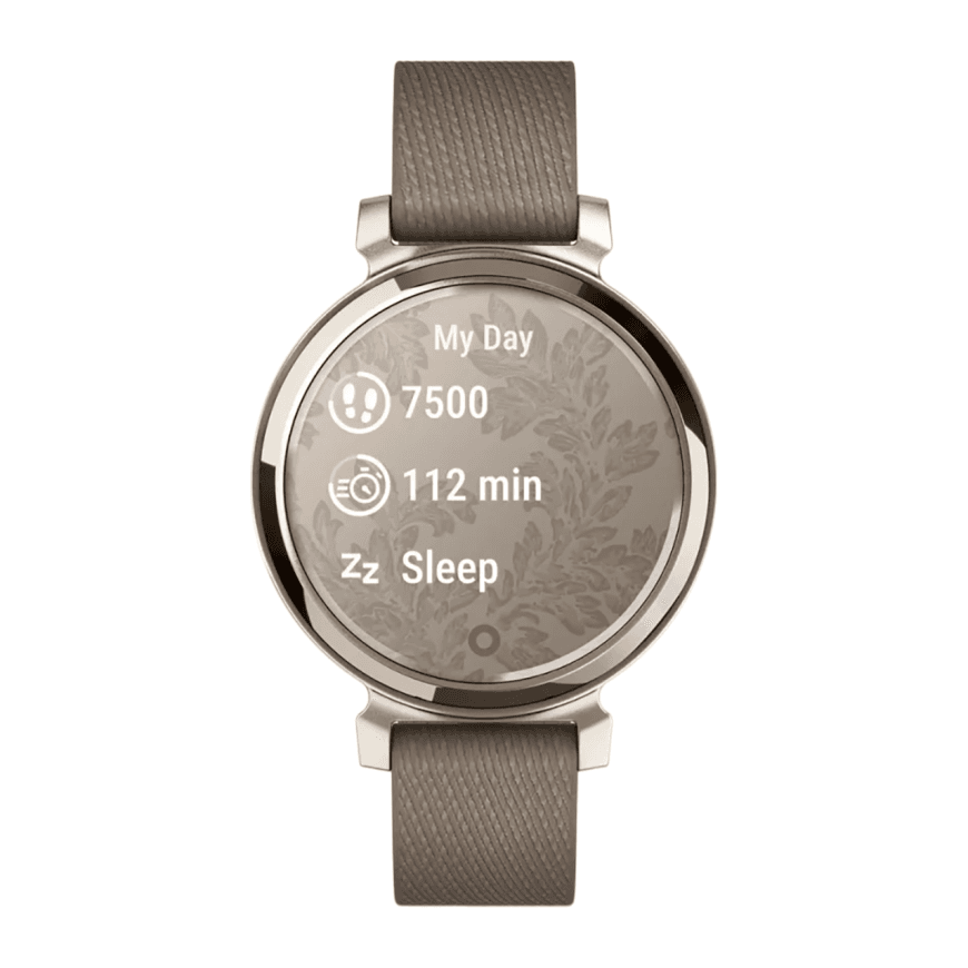 Спортивные часы Garmin Lily 2 Classic, нейлоновый ремешок кофейного цвета — фото 2