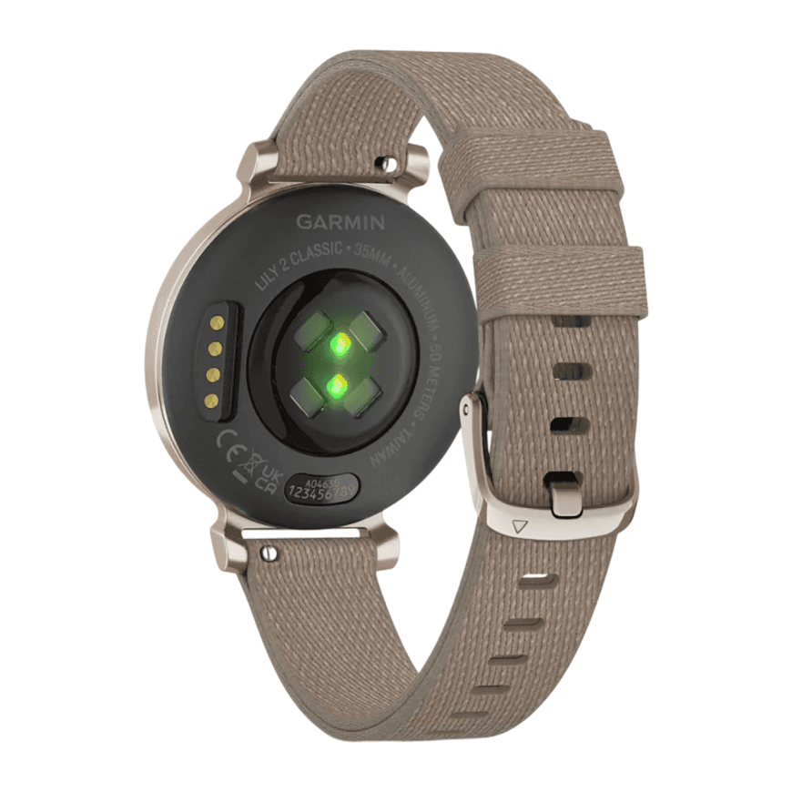 Спортивные часы Garmin Lily 2 Classic, нейлоновый ремешок кофейного цвета — фото 6