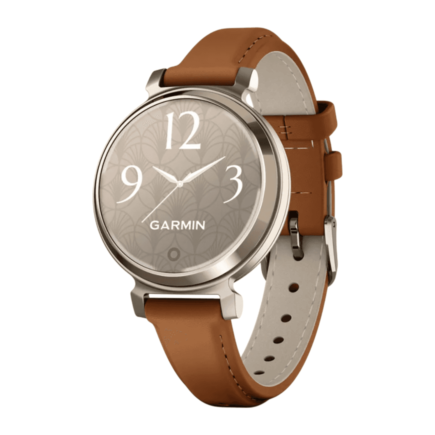 Спортивные часы Garmin Lily 2 Classic, рыжевато-коричневый кожаный ремешок — фото 3