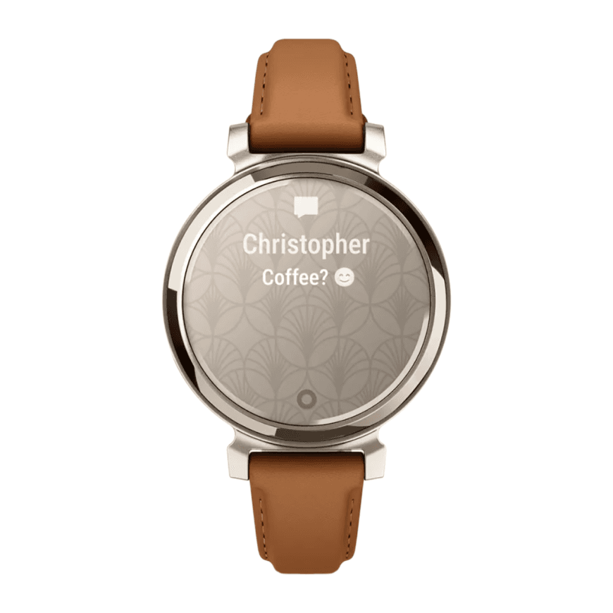 Спортивные часы Garmin Lily 2 Classic, рыжевато-коричневый кожаный ремешок — фото 5