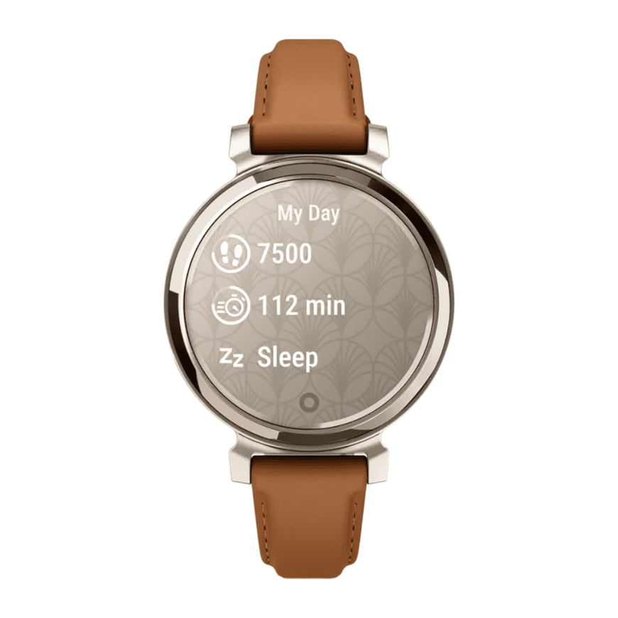 Спортивные часы Garmin Lily 2 Classic, рыжевато-коричневый кожаный ремешок — фото 2