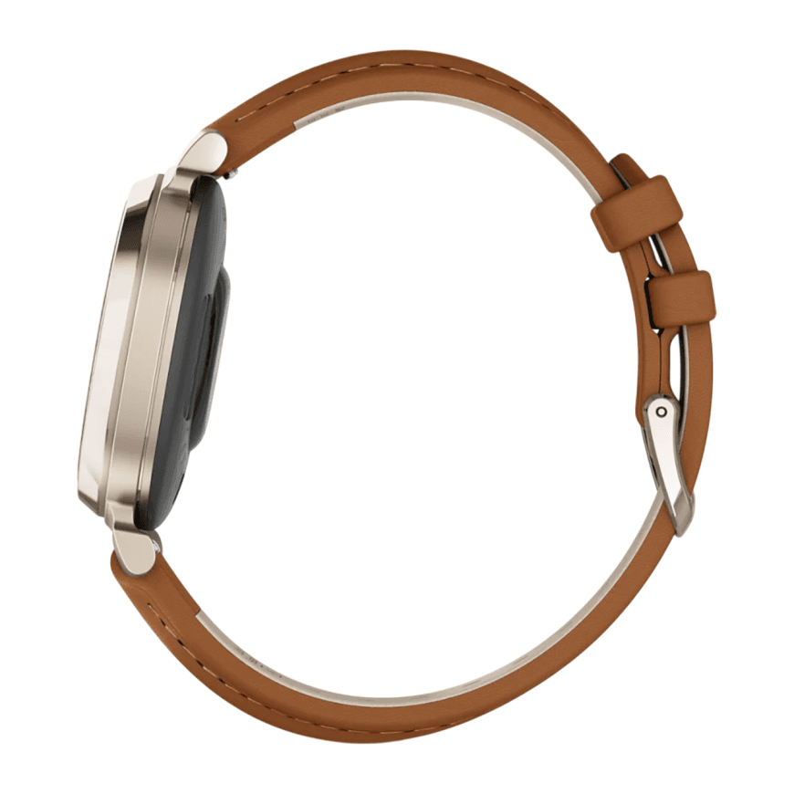 Спортивные часы Garmin Lily 2 Classic, рыжевато-коричневый кожаный ремешок — фото 4
