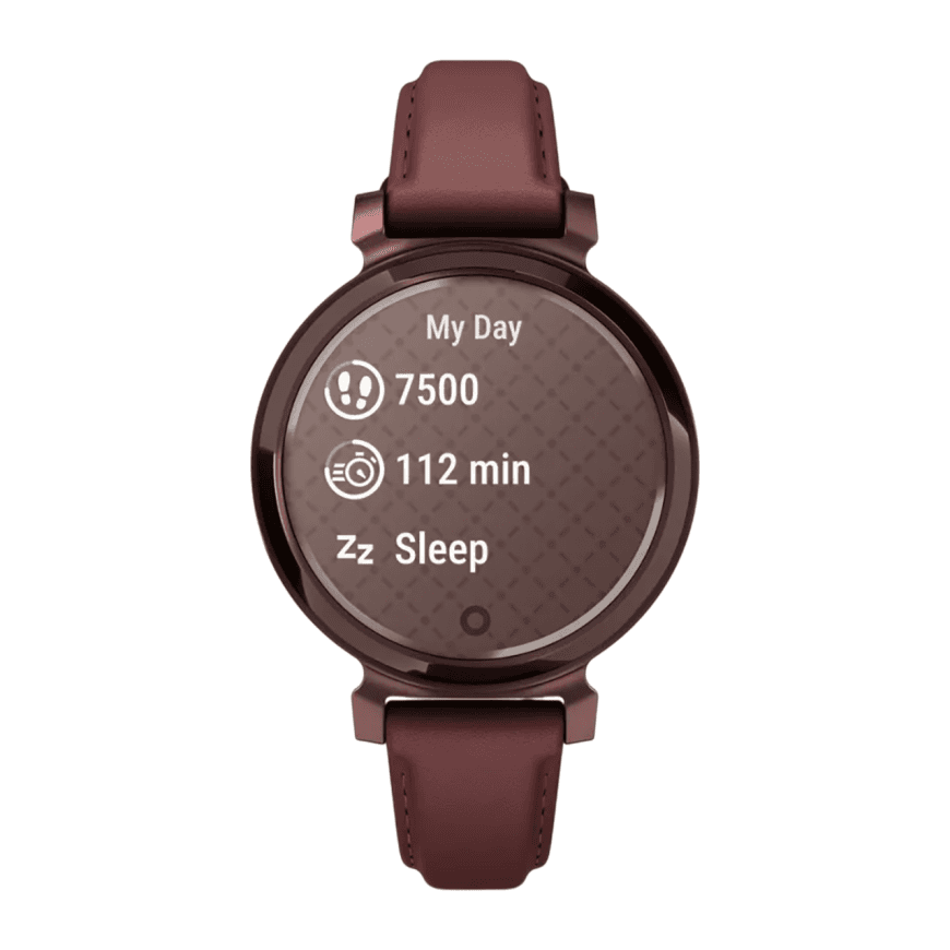 Спортивные часы Garmin Lily 2 Classic, кожаный ремешок цвета «красная шелковица» — фото 2