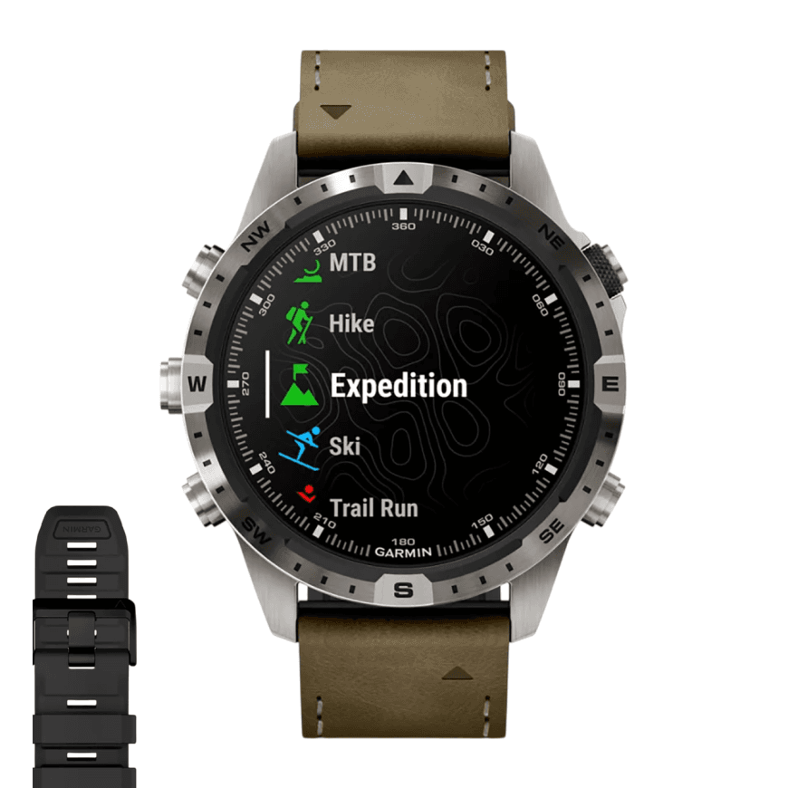 Спортивные часы Garmin MARQ Adventurer (Gen 2), гибридный ремешок, чёрный силиконовый ремешок — фото 2