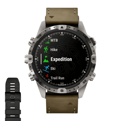 Спортивные часы Garmin MARQ Adventurer (Gen 2), гибридный ремешок, чёрный силиконовый ремешок