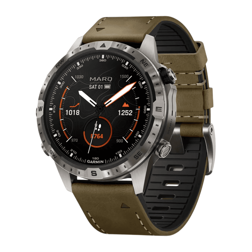 Спортивные часы Garmin MARQ Adventurer (Gen 2), гибридный ремешок, чёрный силиконовый ремешок — фото 4