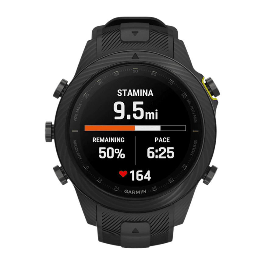 Спортивные часы Garmin MARQ Athlete (Gen 2) Carbon Edition, чёрный силиконовый ремешок — фото 5