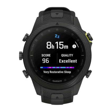 Спортивные часы Garmin MARQ Athlete (Gen 2) Carbon Edition, чёрный силиконовый ремешок