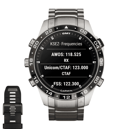 Спортивные часы Garmin MARQ Aviator (Gen 2), титановый блочный браслет, чёрный силиконовый ремешок