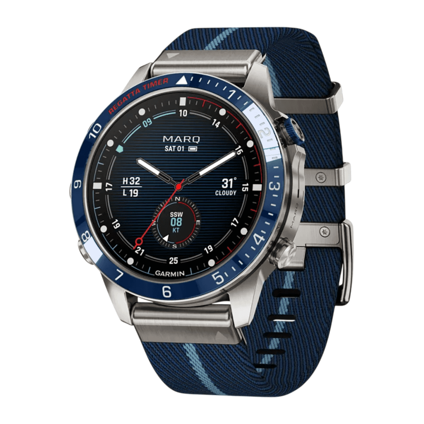 Спортивные часы Garmin MARQ Captain (Gen 2), тёмно-синий нейлоновый ремешок, тёмно-синий силиконовый ремешок — фото 4