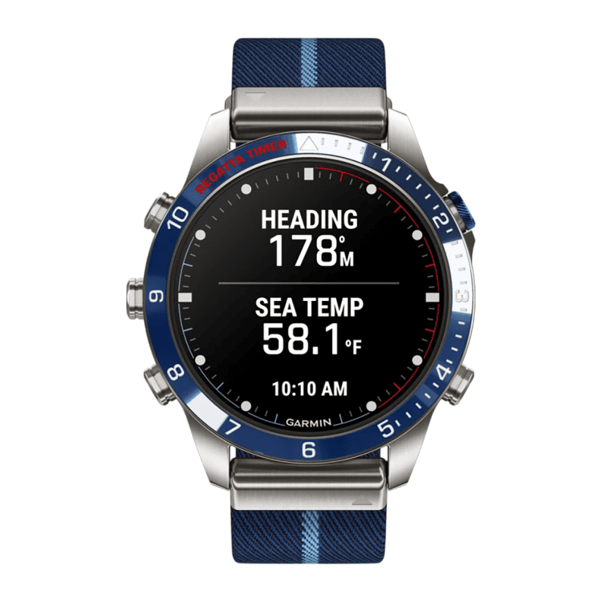 Спортивные часы Garmin MARQ Captain (Gen 2), тёмно-синий нейлоновый ремешок, тёмно-синий силиконовый ремешок — фото 3