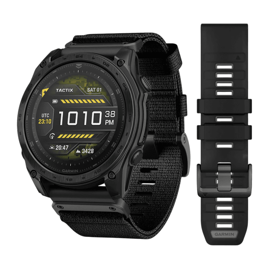 Спортивные часы Garmin tactix 8, 51 мм, AMOLED, чёрный нейлоновый ремешок, силиконовый ремешок цвета чёрный/«серая галька» — фото 3