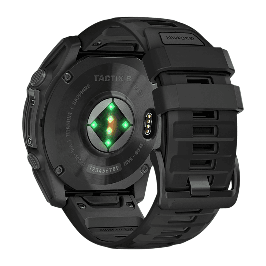 Спортивные часы Garmin tactix 8, 51 мм, AMOLED, чёрный нейлоновый ремешок, силиконовый ремешок цвета чёрный/«серая галька» — фото 6