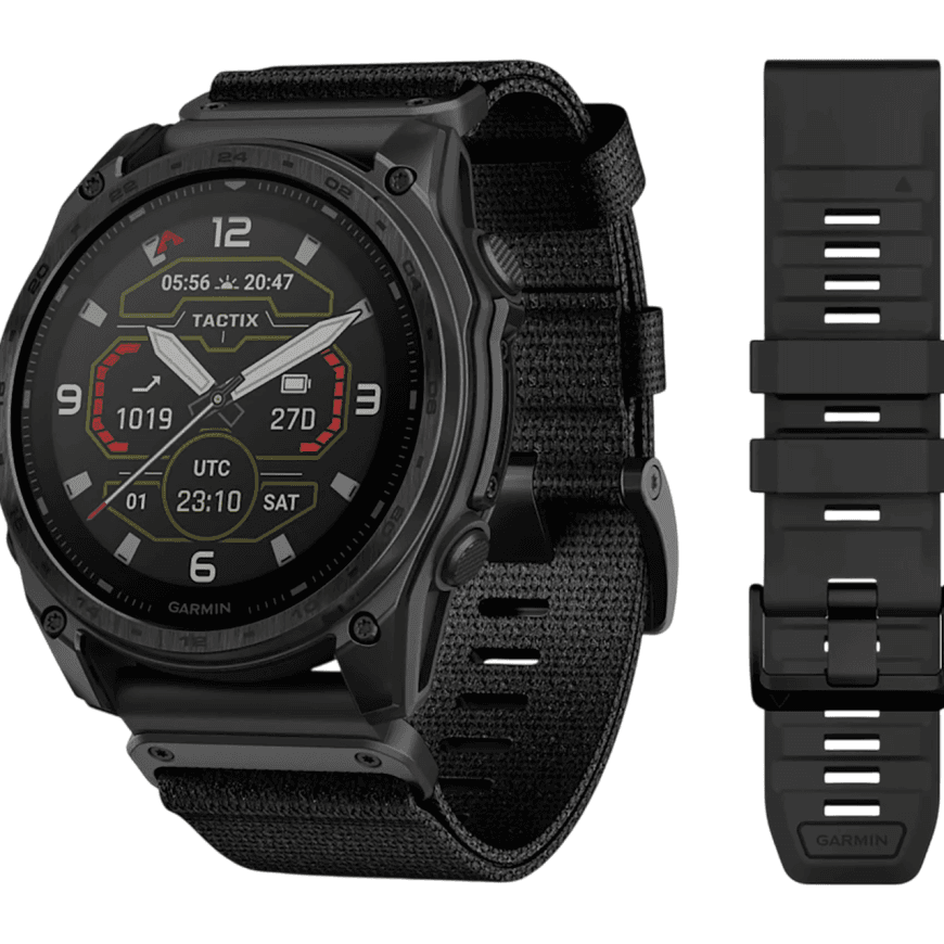 Спортивные часы Garmin tactix 8, 51 мм, Solar, Elite, чёрный нейлоновый ремешок, чёрный силиконовый ремешок — фото 3